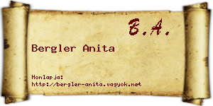 Bergler Anita névjegykártya